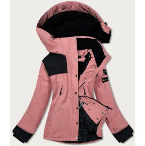 Ružová dámska zimná bunda so snehovým pásom (B2380) ružová S (36)