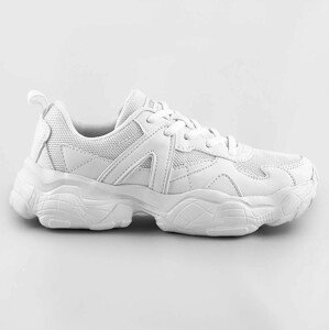 Biele dámske šnurovacie športové topánky (AW100001-02) biały ONE SIZE