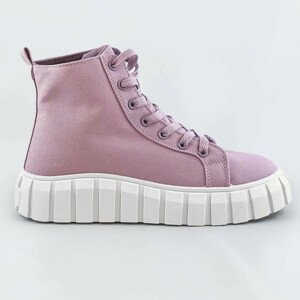 Šnurovacie topánky vo vresovej farbe z imitácie semišu (XA060) fialová XL (42)