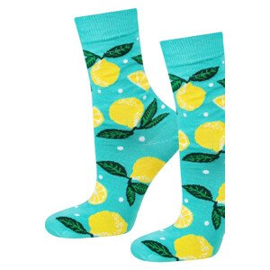 Dámske ponožky SOXO GOOD STUFF - Citróny zelenožltá 35-40