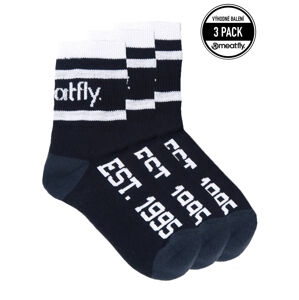 3PACK ponožky Meatfly čierne (Long - black) S