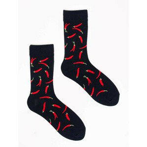Yoclub Cotton Socks Patterns Colours SKA-0054F-F400 Black 43-46