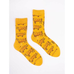 Bavlnené ponožky Yoclub Patterns Colours SKA-0054F-F300 Mustard 39-42
