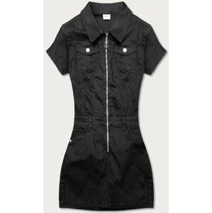 Čierne džínsové šaty s krátkymi rukávmi (GD6662) čierna XXL (44)