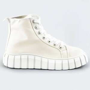 Biele šnurovacie topánky (XA060) biały XL (42)