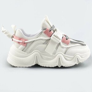 Bielo-ružové šnurovacie tenisky sneakers s prackou (L8085) ružová XL (42)