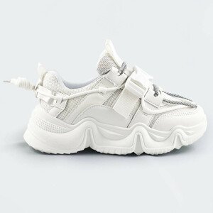 Biele šnurovacie tenisky sneakers s prackou (L8085) biela XL (42)