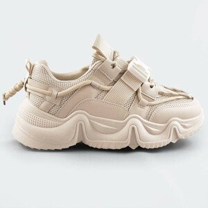 Béžové šnurovacie tenisky sneakers s prackou (L8085) béžová XL (42)