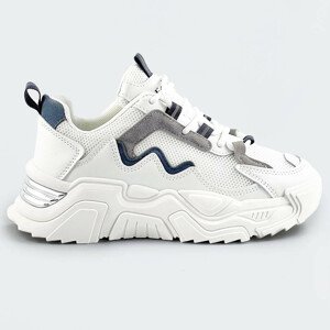Biele dámske športové topánky s vysokou podrážkou (M12) biela XL (42)