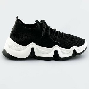 Čierne tenisky sneakers s bielou podrážkou (XA055) čierna XL (42)