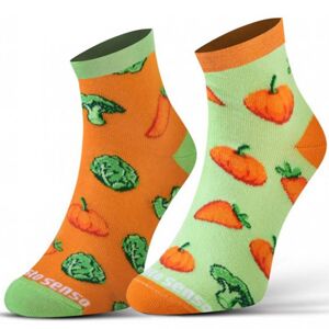 Unisex ponožky 327039 zelenina - Sesto Senso 38/39 oranžovo-zelená