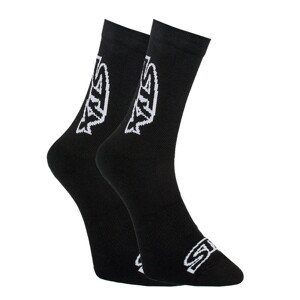 Ponožky Styx vysoké čierne s bielym logom (HV960) 43-45