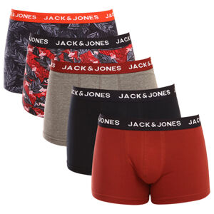 5PACK pánske boxerky Jack and Jones viacfarebné (12192796 - navy blazer) XL