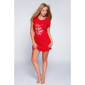 Dámska nočná košeľa Just love me- Sensis XL červená s potlačou