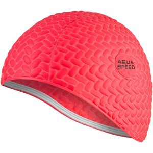 AQUA SPEED Swimming Cap For Long Hair Bombastic Tic-Tac Red OS