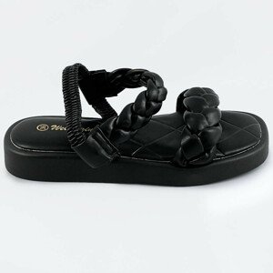 Čierne sandále so zapletenými pásikmi (AF-250) čierna XL (42)