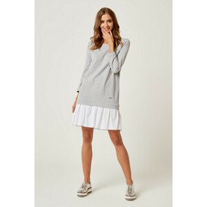 Dámske šaty LU423 - Lumide XL šedá s bílou
