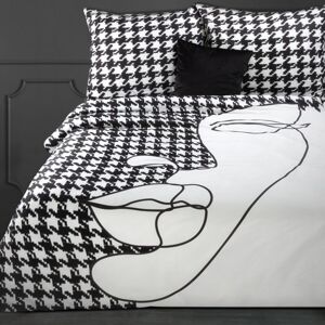 Eurofirany Bed Linen 395973 White/black Š 160 cm D 200 cm, 2 ks. 70 cm