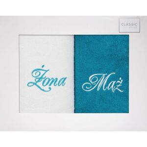 Eurofirany Towel 373905 White/turquoise W 2 ks. 70 cm D 140 cm