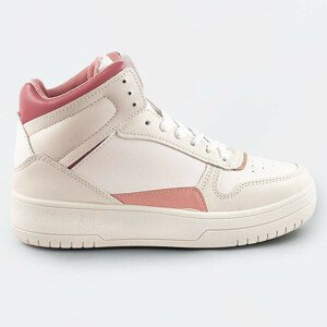 Béžovo-ružové členkové dámske tenisky sneakers (WH2122) Růžová XL (42)