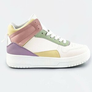 Bielo-pastelové členkové dámske tenisky sneakers (WH2122) zielony XL (42)