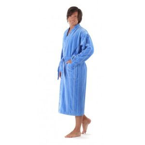TERAMO pánske bavlnené kimono L dlhý župan kimono stredne modrá 5353