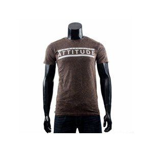 Pánske štýlové tričko s krátkym rukávom H22266 - Sublevel M tmavo hnedá