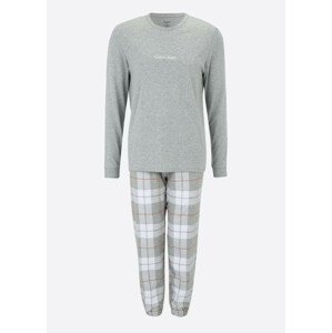 Pánske pyžamo - NM2178E 1N0 - šedá/biela - Calvin Klein XL šedo-bílá