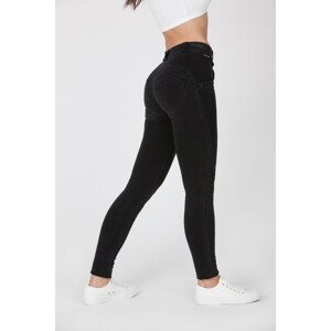Dámské kalhoty Jeans Mid Waist Black - Boost XL