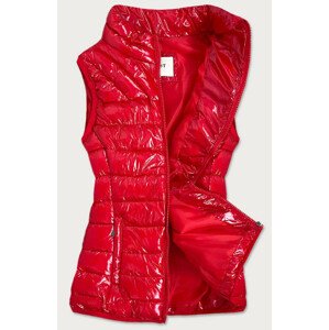 Lesklá červená dámska vesta so stojačikom (B0107) červená M (38)