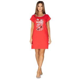 Dámska nočná košeľa 421 - Regina XXL červená s potiskem