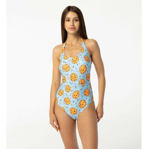 Aloha From Deer Cookies Make Me Happy Open Back Swimsuit SSOB AFD671 Blue XS