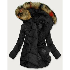 Čierna dámska zimná prešívaná bunda (209-1) čierna XL (42)