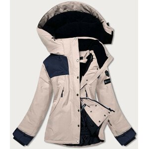 Béžová dámska zimná bunda so snehovým pásom (B2380) béžová S (36)