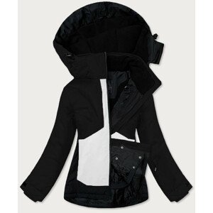 Čierno-biela dámska zimná snowboardová bunda (B2357) čierna L (40)