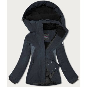 Čierna dámska zimná bunda so snehovým pásom (B2376) čierna M (38)