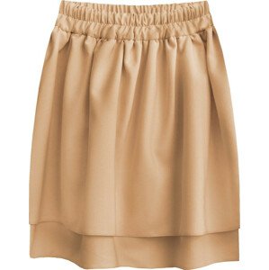 Dvojvrstvová mini sukňa vo farbe cappuccino (294ART) hnedá XL (42)