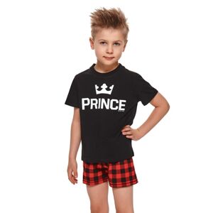 Krátke chlapčenské pyžamo Prince čierne černá 110/116