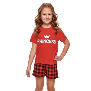 Krátke dievčenské pyžamo Princess červené červená 110/116
