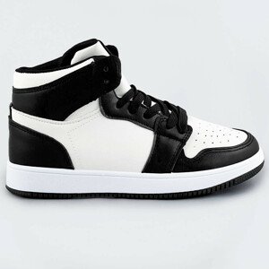 Bielo-čierne vyššie športové topánky (TMH-294) biały L (40)