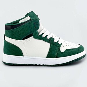 Bielo-zelené vyššie športové topánky (TMH-294) zielony L (40)