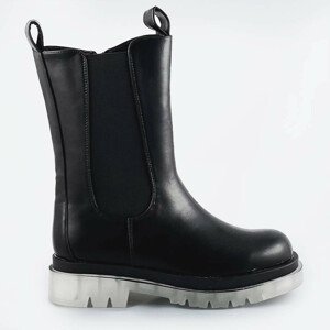 Čierne topánky s transparentnou podrážkou (OM717) čierna L (40)