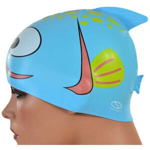 ŠPORT Detská silikónová plavecká čiapka Fish SC402 - SMJ šport UNI modrá s potlačou