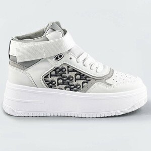 Vysoké biele tenisky sneakers s vysokou podrážkou (AD-429) biały L (40)