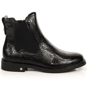 Potocki W WOL93A čierne lakované topánky s krokodílou izoláciou 38