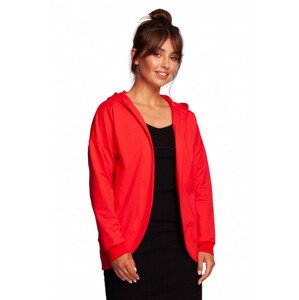 B235 Open front hooded blazer - red EU XL