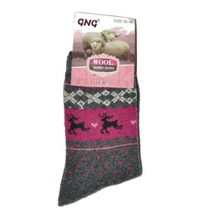Dámske ponožky priľne GNG 3319 Thermo Wool szary jasny 39-42