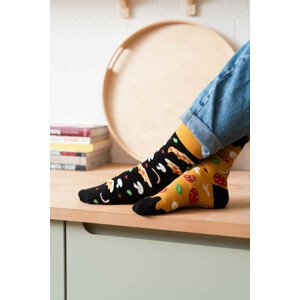 Ponožky na pizzu 078-051 čierne - Viac 35/38