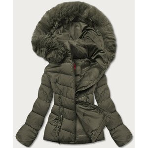 Krátka dámska zimná bunda v khaki farbe (TY043-29) khaki S (36)