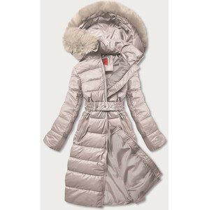 Dlhá béžová dámska zimná bunda (TY040-59) béžová XL (42)